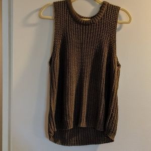 Brown Knit Tank - like new; cozy loose fit, M